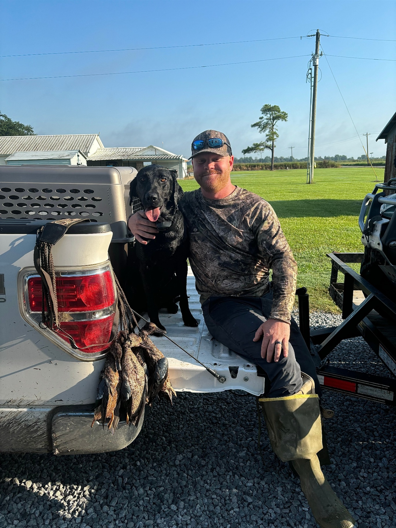 Colton Kibodeaux, owner of Kibodeaux's Plumbing, after a morning duck hunt in Vermilion Parish